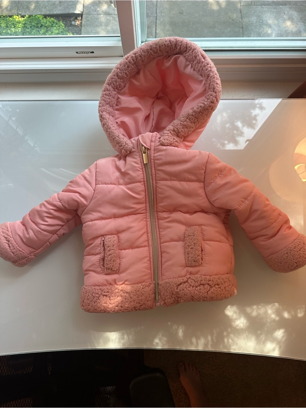 Max Studio Kids Light Pink Quilted Hooded Jacket